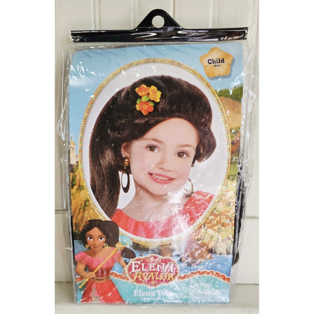 Elena Of Avalor Child Wig Dark Brown Disney Halloween Costume Dress Up NIP